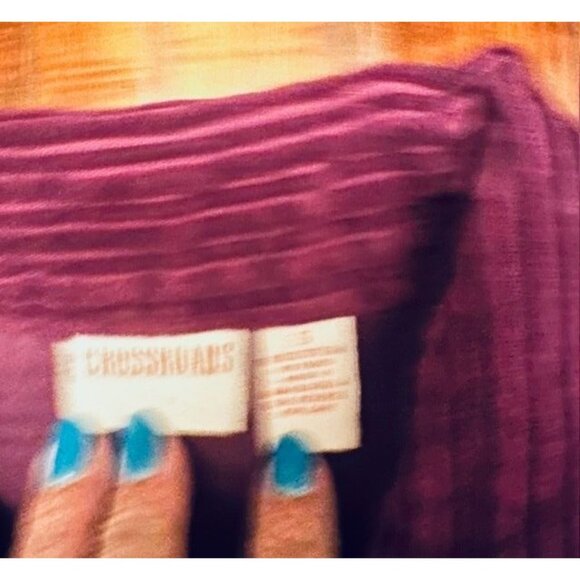 Crossroads Vintage Unisex Corduroy Burgundy Zip-Front Shacket-Jacket w/Pockets S - Picture 4 of 9